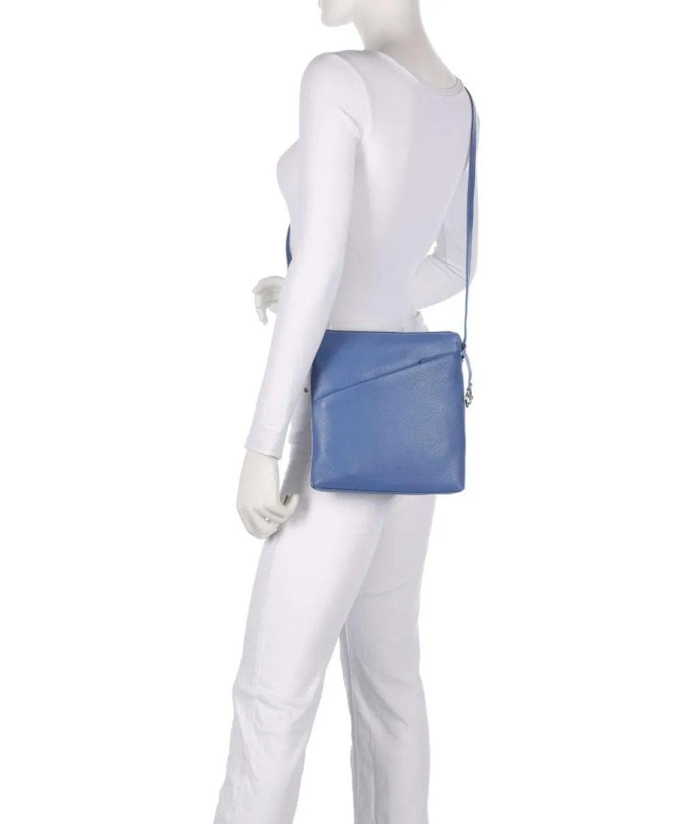 Milano Umhängetasche genarbtes Leder blau