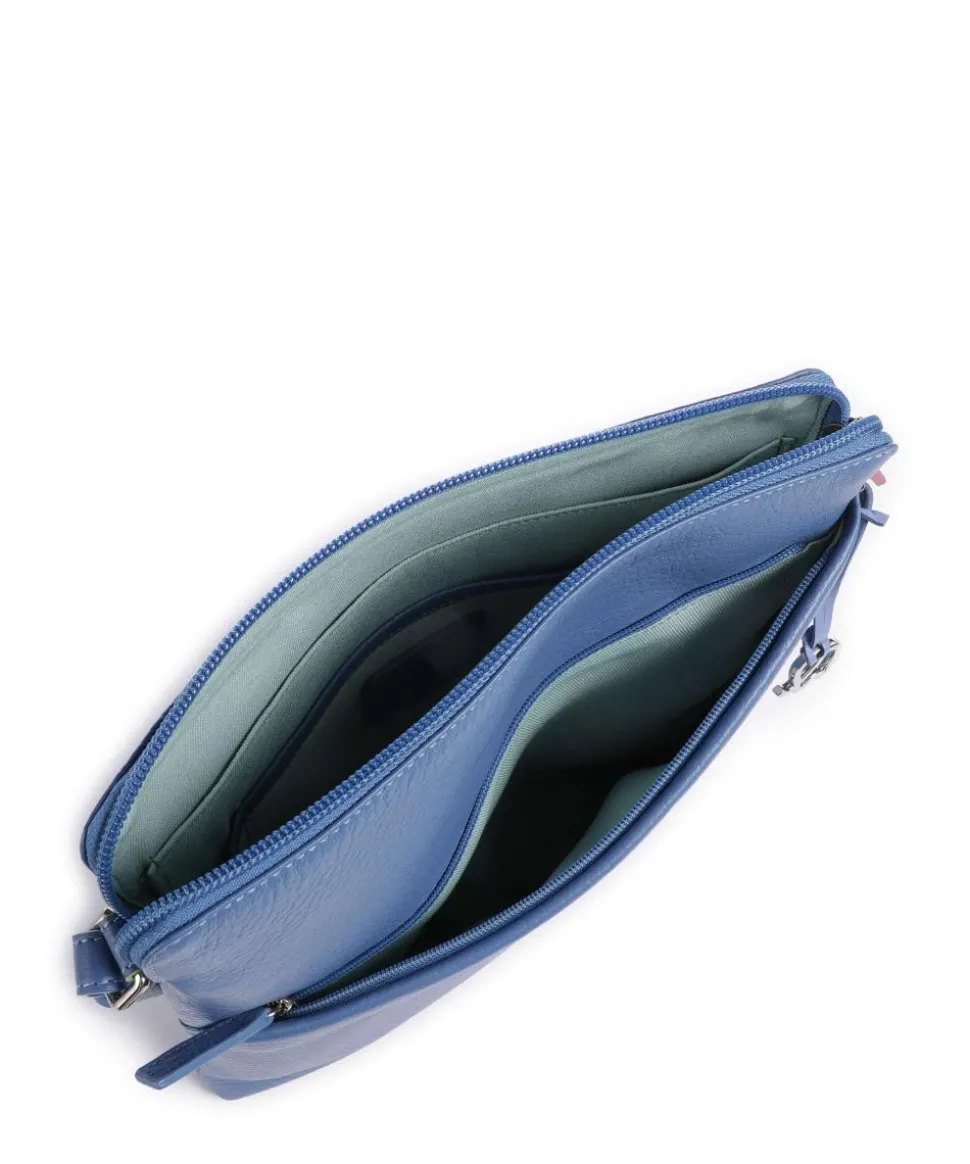 Milano Umhängetasche genarbtes Leder blau