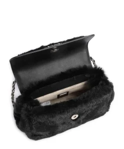 Mileva Schultertasche Kunstfell schwarz