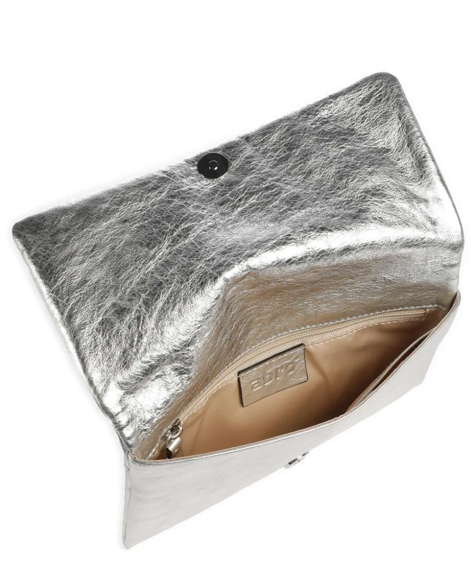 Mimosa Strass Clutch genarbtes Leder gold