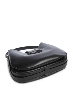 Mina Beuteltasche fein genarbtes Rindsleder schwarz