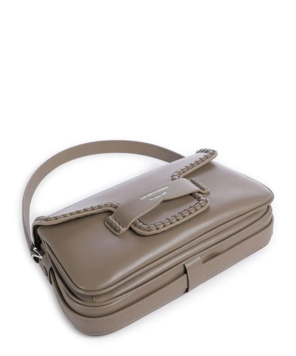 Mina Schultertasche fein genarbtes Rindsleder taupe