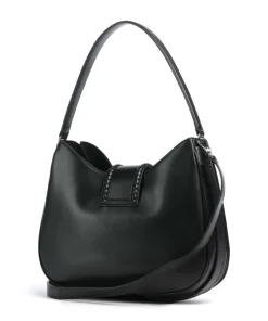 Mina Schultertasche fein genarbtes Rindsleder schwarz