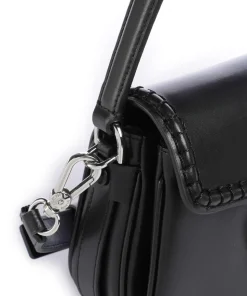 Mina Schultertasche fein genarbtes Rindsleder schwarz