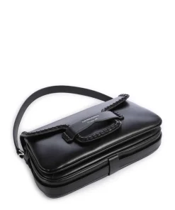 Mina Schultertasche fein genarbtes Rindsleder schwarz