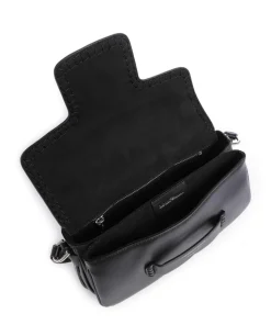 Mina Schultertasche fein genarbtes Rindsleder schwarz