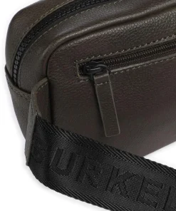 Minimal Mason Umhängetasche genarbtes Leder olivgrün