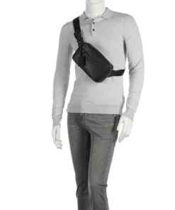 Minimal Mason Umhängetasche genarbtes Leder schwarz