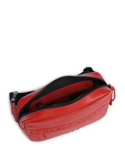 Minimal Mason Umhängetasche genarbtes Leder rot