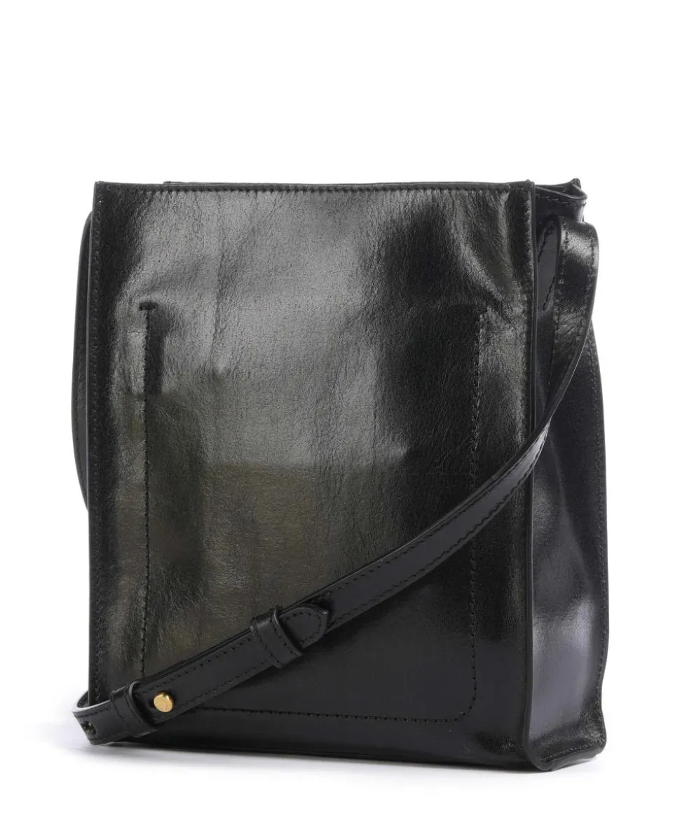 Mirra Umhängetasche fein genarbtes Rindsleder schwarz