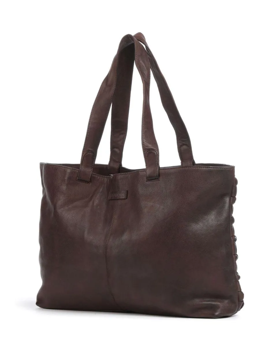 Modern Handcraft Shopper genarbtes Leder braun