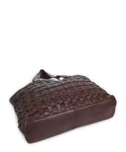 Modern Handcraft Shopper genarbtes Leder braun