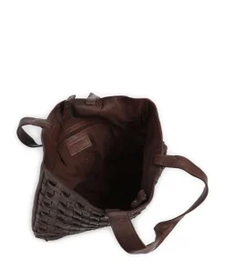 Modern Handcraft Shopper genarbtes Leder braun