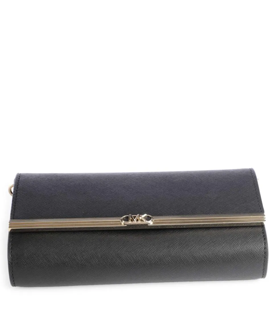 Mona Umhängetasche Saffiano Leder schwarz