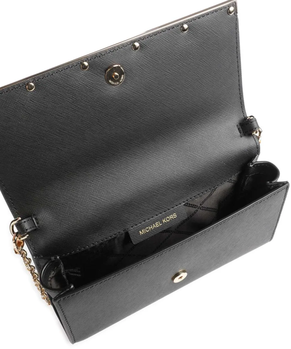 Mona Umhängetasche Saffiano Leder schwarz