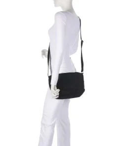 Mono Umhängetasche recyceltes Polyester schwarz