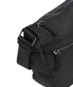 Mono Umhängetasche recyceltes Polyester schwarz