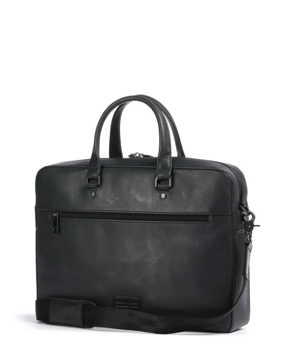 Montana Aktentasche 15″ fein genarbtes Rindsleder schwarz