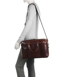 Montana Aktentasche 15″ fein genarbtes Rindsleder dunkelbraun