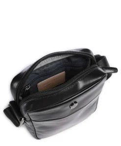 Montana Umhängetasche fein genarbtes Rindsleder schwarz