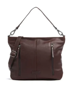 Montreal 24N Beuteltasche genarbtes Leder dunkelbraun