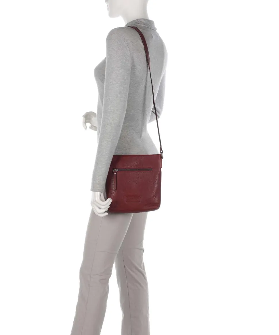 Montreal 20N Umhängetasche genarbtes Leder rot