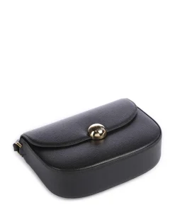 Moonlight S Umhängetasche genarbtes Leder schwarz