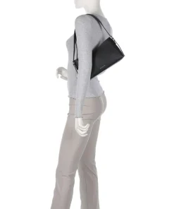 Moore Schultertasche genarbtes Rindsleder schwarz