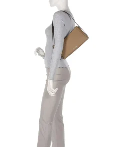 Moore Schultertasche genarbtes Rindsleder braun