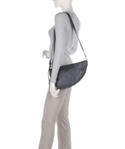 My old Friend Schultertasche genarbtes Leder blau