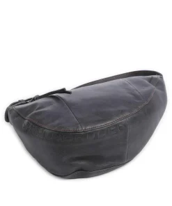 My old Friend Schultertasche genarbtes Leder blau