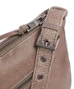 My old Friend Schultertasche genarbtes Leder taupe