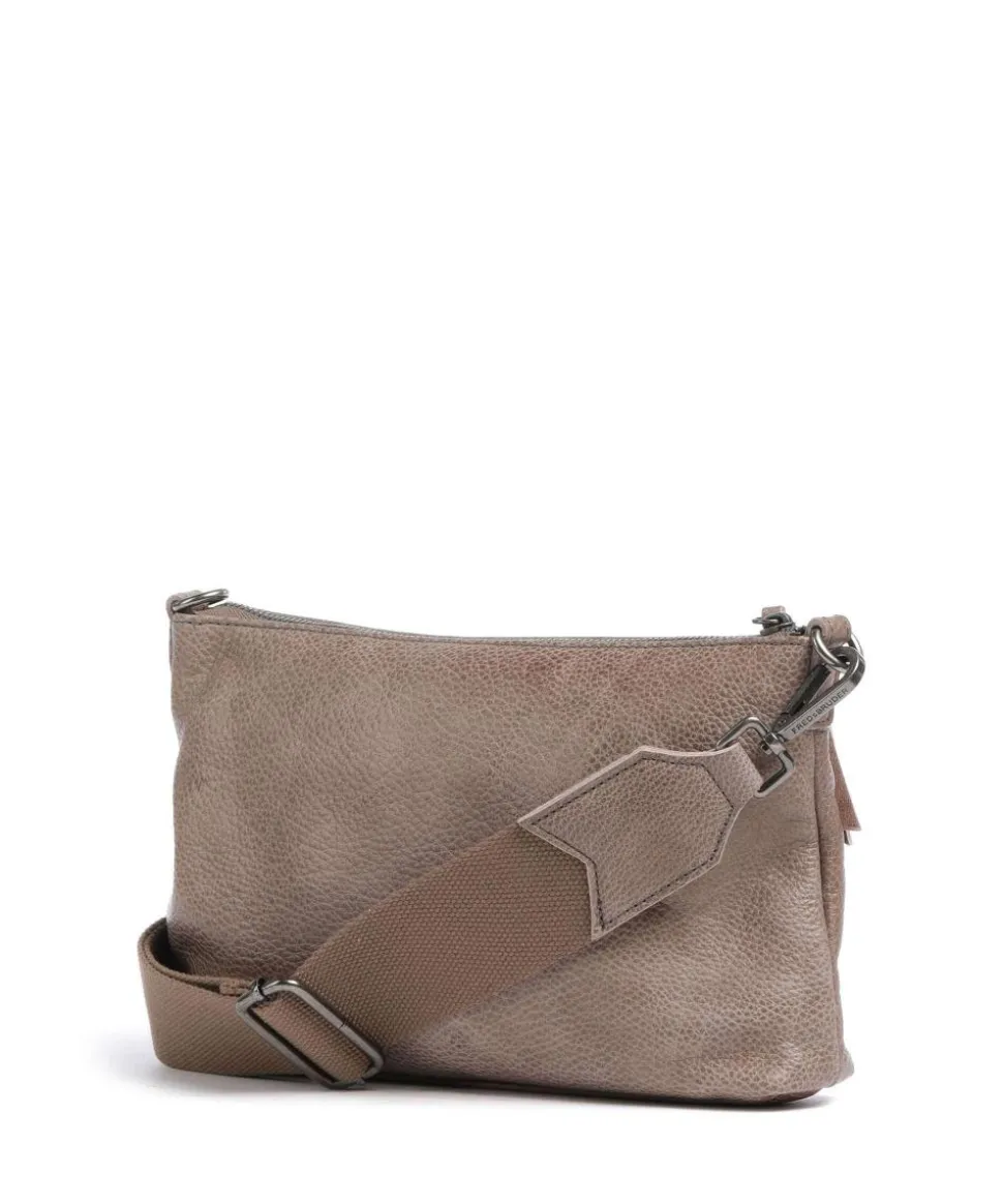 My old Friend Umhängetasche genarbtes Leder taupe