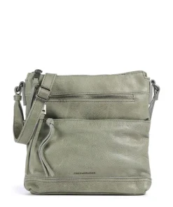 My old Friend Umhängetasche genarbtes Leder graugrün