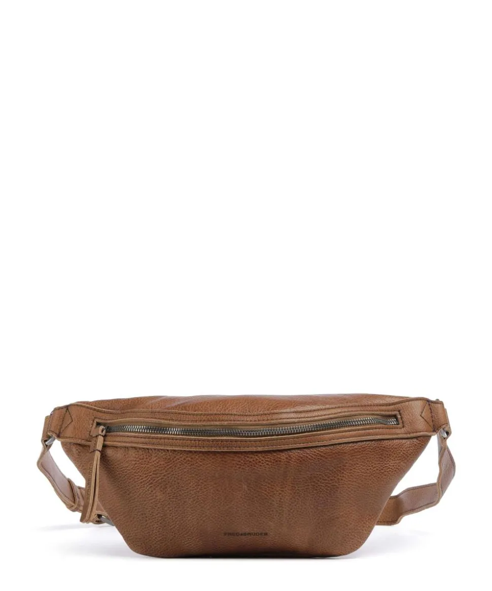 My old Friend Umhängetasche genarbtes Leder karamellbraun