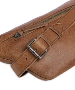 My old Friend Umhängetasche genarbtes Leder karamellbraun