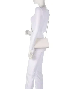 Myfurla Mini Umhängetasche fein genarbtes Leder weiß