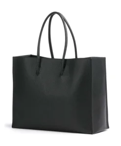 Myrtha Maxi Logo Shopper genarbtes Rindsleder schwarz