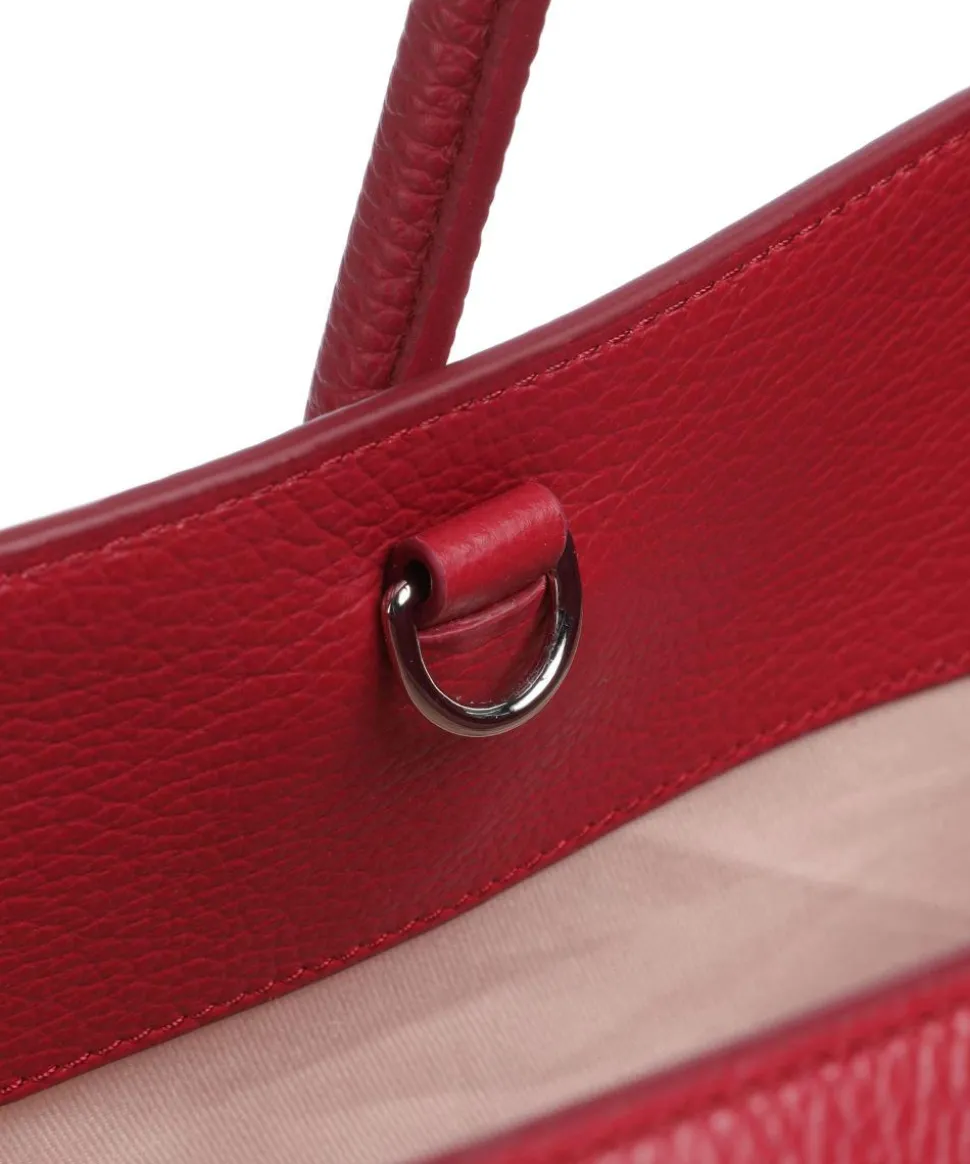 Myrtha Maxi Logo Shopper genarbtes Rindsleder rot