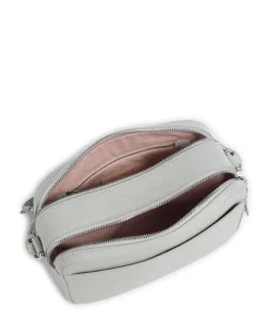 Myrtha Maxi Logo Umhängetasche genarbtes Rindsleder hellblau