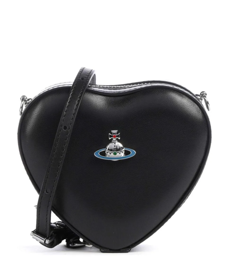 Nappa Mini Heart Umhängetasche Lammleder schwarz