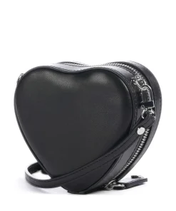 Nappa Mini Heart Umhängetasche Lammleder schwarz