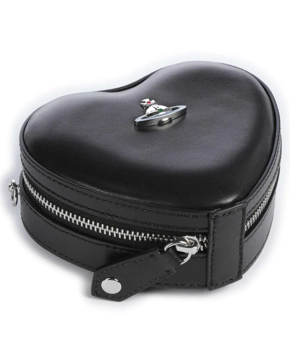 Nappa Mini Heart Umhängetasche Lammleder schwarz