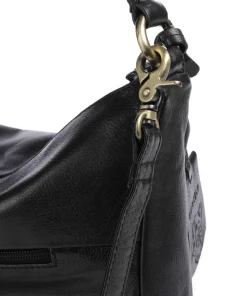 Natural Norah Beuteltasche genarbtes Rindsleder schwarz