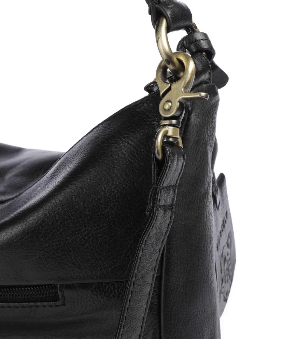 Natural Norah Beuteltasche genarbtes Rindsleder schwarz