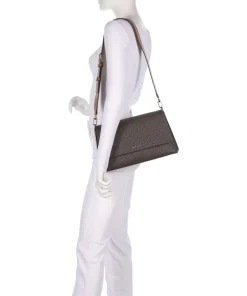 Nessa Large Schultertasche Lederimitat dunkelbraun