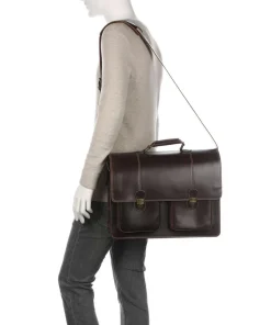 Nevada Aktentasche 15″ glattes Rindsleder dunkelbraun