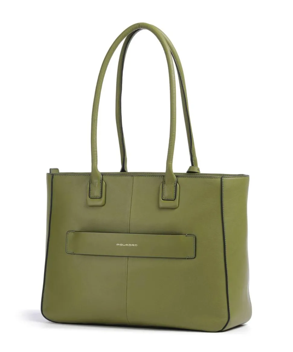 Nevet Shopper 13″ fein genarbtes Rindsleder olivgrün