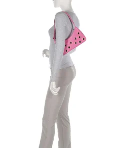 New Zealand Apollo 2 Eyelet Schultertasche geprägtes Leder pink