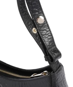 New Zealand Apollo 2 Eyelet Schultertasche geprägtes Leder schwarz